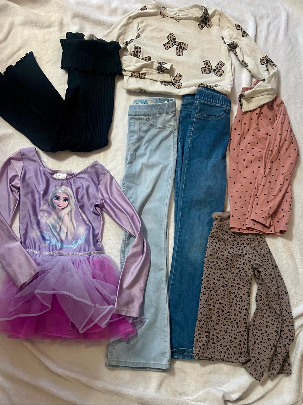 H&M Kids Assorted Bottoms and Tops Lot with Black Ribbed BUNDLE
